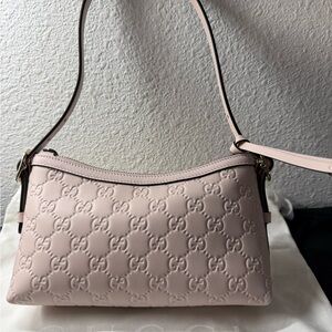 Gucci Light Pink Embossed Shoulder Bag